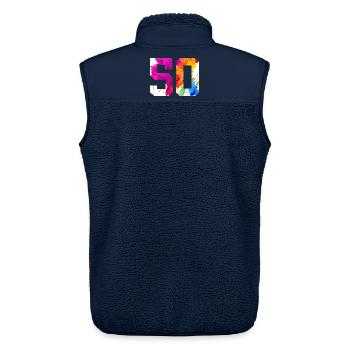NUMBER 50 YEARS OLD 50TH BIRTHDAY - Unisex Sherpa Gilet by Stanley/Stella - navy - Back - AI Model Male 178 light (178cm)