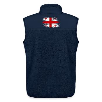 Georgien Flagge used - Unisex Sherpaweste von Stanley/Stella - Navy - Hinten - AI Model Male 178 light (178cm)