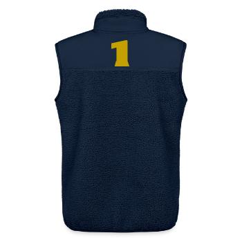 1. 1 Jahr. 1. JUBILÄUM. 1-JÄHRIGES JUBILÄUM - Unisex Sherpaweste von Stanley/Stella - Navy - Hinten - AI Model Male 178 light (178cm)