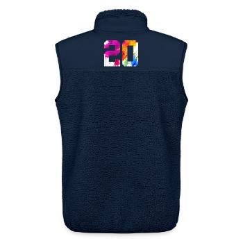 NUMMER 20 JAHRE ALT 20. GEBURTSTAG - Unisex Sherpaweste von Stanley/Stella - Navy - Hinten - AI Model Male 178 light (178cm)
