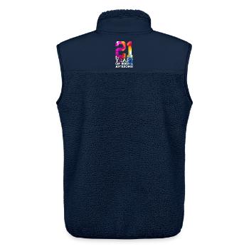 21 YEARS OF BEING AWESOME 21ST BIRTHDAY - Unisex Sherpa Gilet by Stanley/Stella - navy - Back - AI Model Male 178 light (178cm)