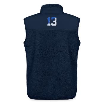 NO. 13 NUMBER 13 BLUE WHITE 13TH BIRTHDAY - Unisex Sherpa Gilet by Stanley/Stella - navy - Back - AI Model Male 178 light (178cm)