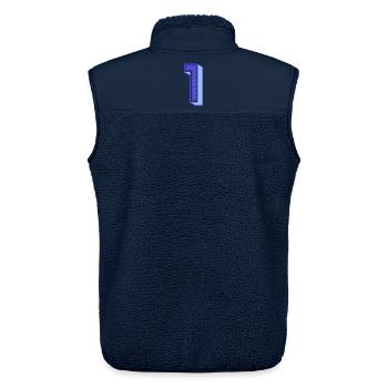 1. 1 JAHR. 1. JAHRESTAG. 1 JAHR GEBURTSTAG - Unisex Sherpaweste von Stanley/Stella - Navy - Hinten - AI Model Male 178 light (178cm)