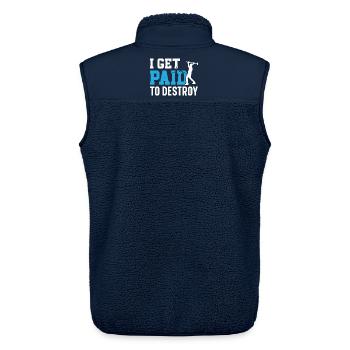 Ich werde für den Abriss von Häusern bezahlt Abris - Unisex Sherpaweste von Stanley/Stella - Navy - Hinten - AI Model Male 178 light (178cm)