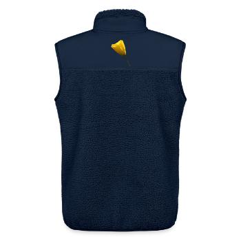 gelber Mohn Klatschmohn Mohnblume - Unisex Sherpaweste von Stanley/Stella - Navy - Hinten - AI Model Male 178 light (178cm)