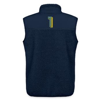 1. 1 JAHR. 1. JAHRESTAG. 1 JAHR GEBURTSTAG - Unisex Sherpaweste von Stanley/Stella - Navy - Hinten - AI Model Male 178 light (178cm)
