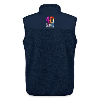 40 YEARS OF BEING AWESOME 40. GEBURTSTAG - Unisex Sherpaweste von Stanley/Stella - Navy - Hinten - AI Model Male 178 light (178cm)