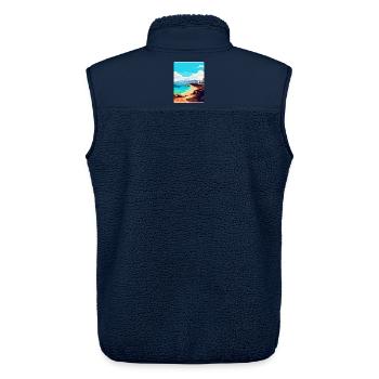 Lanzarote Spain Vintage Travel Poster Souvenir WPA - Unisex Sherpa Gilet by Stanley/Stella - navy - Back - AI Model Male 178 light (178cm)