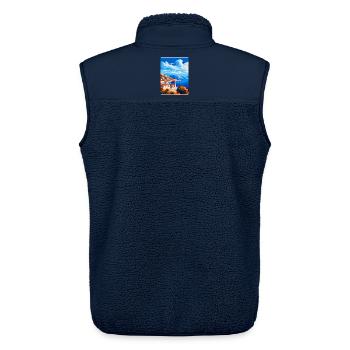 Hydra Griechenland Vintage Reiseposter WPA Souvenir - Unisex Sherpaweste von Stanley/Stella - Navy - Hinten - AI Model Male 178 light (178cm)