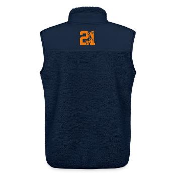 NUMBER 21 BASKETBALL 21ST BIRTHDAY - Unisex Sherpa Gilet by Stanley/Stella - navy - Back - AI Model Male 178 light (178cm)