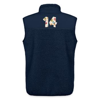 EISCREME NUMMER 14 JAHRE EIS 14. GEBURTSTAG - Unisex Sherpaweste von Stanley/Stella - Navy - Hinten - AI Model Male 178 light (178cm)
