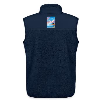Isle Of Bute Schottland Uk Reise Poster Souvenir - Unisex Sherpaweste von Stanley/Stella - Navy - Hinten - AI Model Male 178 light (178cm)
