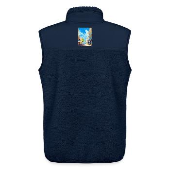 Palma De Mallorca Spanien Vintage Reiseplakat WPA - Unisex Sherpaweste von Stanley/Stella - Navy - Hinten - AI Model Male 178 light (178cm)