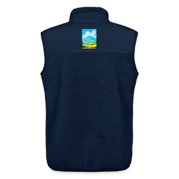 Mount Taygetos Griechenland Vintage Reiseposter WPA - Unisex Sherpaweste von Stanley/Stella - Navy - Hinten - AI Model Male 178 light (178cm)
