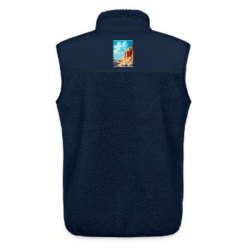 Knossos Palast Griechenland Vintage Reiseplakat WPA - Unisex Sherpaweste von Stanley/Stella - Navy - Hinten - AI Model Male 178 light (178cm)