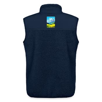 Dolomiten Italien Vintage Reiseplakat Souvenir WPA - Unisex Sherpaweste von Stanley/Stella - Navy - Hinten - AI Model Male 178 light (178cm)