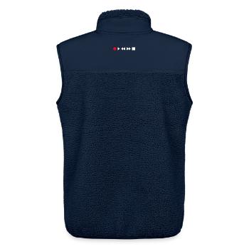 Record Play Rewind Fast Forward Stop - Unisex Sherpaweste von Stanley/Stella - Navy - Hinten - AI Model Male 178 light (178cm)