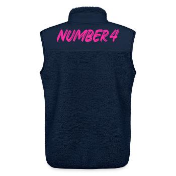 Number 4 - vier - vierter - vierte - 4 - Nummer 4 - Unisex Sherpaweste von Stanley/Stella - Navy - Hinten - AI Model Male 178 light (178cm)