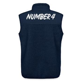 Number 4 - vier - vierter - vierte - 4 - Nummer 4 - Unisex Sherpaweste von Stanley/Stella - Navy - Hinten - AI Model Male 178 light (178cm)