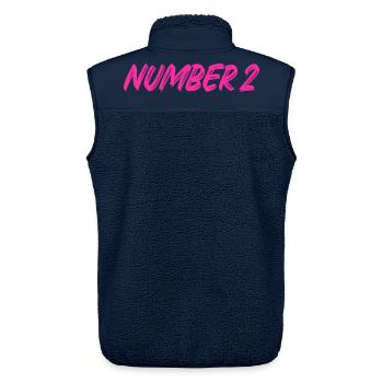 Number 2 - zwei - zweiter - zweite - 2 - Nummer 2 - Unisex Sherpaweste von Stanley/Stella - Navy - Hinten - AI Model Male 178 light (178cm)