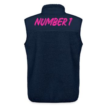 Number 1 - eins - erster - erste - 1 - Nummer 1 - Unisex Sherpaweste von Stanley/Stella - Navy - Hinten - AI Model Male 178 light (178cm)