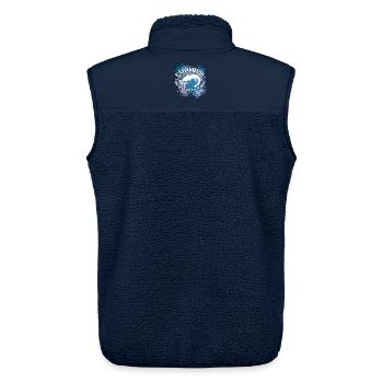 Wels Waller fischen Wels auf Farbklecksen - Unisex Sherpaweste von Stanley/Stella - Navy - Hinten - AI Model Male 178 light (178cm)