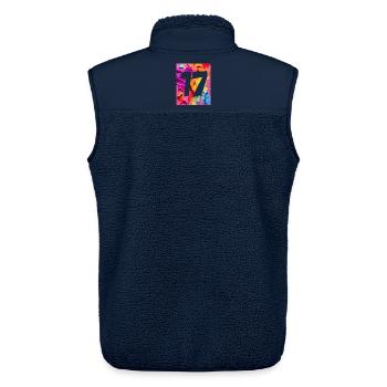 NR. 17 NUMMER 17 BUNT 17. GEBURTSTAG - Unisex Sherpaweste von Stanley/Stella - Navy - Hinten - AI Model Male 178 light (178cm)