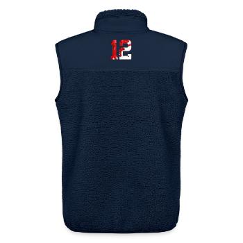 NO. 12 NUMBER 12 RED WHITE 12TH BIRTHDAY - Unisex Sherpa Gilet by Stanley/Stella - navy - Back - AI Model Male 178 light (178cm)