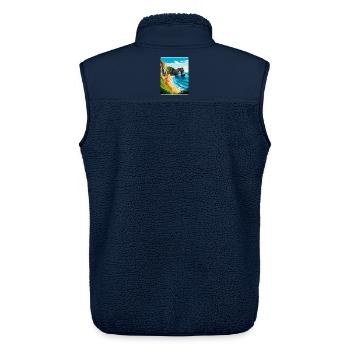 Durdle Door England Uk Reise Poster Souvenir WPA - Unisex Sherpaweste von Stanley/Stella - Navy - Hinten - AI Model Male 178 light (178cm)