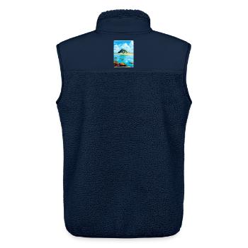 Marazion Cornwall England Uk Reiseposter WPA - Unisex Sherpaweste von Stanley/Stella - Navy - Hinten - AI Model Male 178 light (178cm)