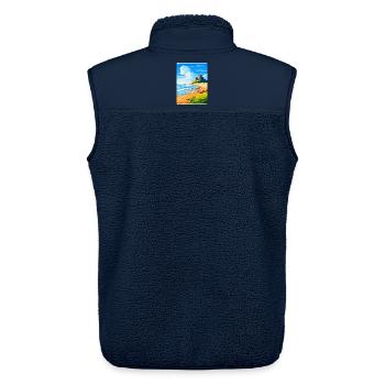 Bamburgh Castle England Uk Reise Poster Souvenir - Unisex Sherpaweste von Stanley/Stella - Navy - Hinten - AI Model Male 178 light (178cm)