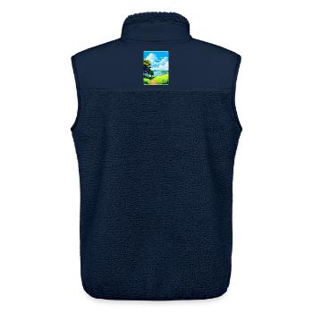 Mount Edgcumbe Country Park Reiseposter Souvenir - Unisex Sherpaweste von Stanley/Stella - Navy - Hinten - AI Model Male 178 light (178cm)