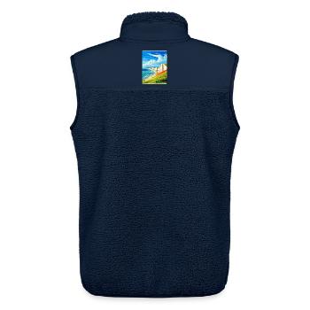 Seven Sisters Sussex Reiseposter Souvenir WPA - Unisex Sherpaweste von Stanley/Stella - Navy - Hinten - AI Model Male 178 light (178cm)
