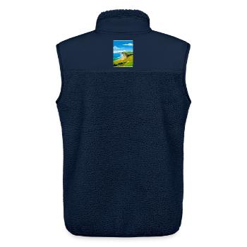 Dorset Uk Vintage Travel Poster Souvenir WPA - Unisex Sherpa Gilet by Stanley/Stella - navy - Back - AI Model Male 178 light (178cm)