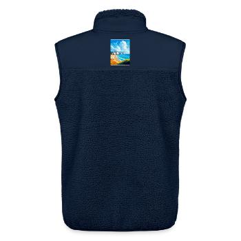 Dover England Uk Vintage Reiseplakat Souvenir - Unisex Sherpaweste von Stanley/Stella - Navy - Hinten - AI Model Male 178 light (178cm)