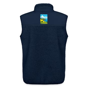 Isle Of Seil Schottland UK Vintage Reiseposter WPA - Unisex Sherpaweste von Stanley/Stella - Navy - Hinten - AI Model Male 178 light (178cm)