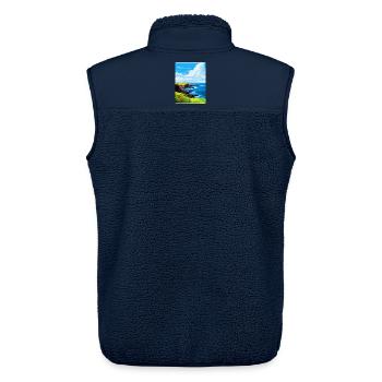 Lizard Point England Uk Vintage Reiseposter WPA - Unisex Sherpaweste von Stanley/Stella - Navy - Hinten - AI Model Male 178 light (178cm)