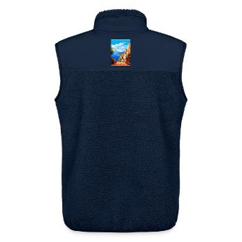 Altea Espagne Affiche de voyage vintage WPA Art Souvenir - Veste sans manches sherpa unisexe Stanley/Stella - marine - Dos - AI Model Male 178 light (178cm)