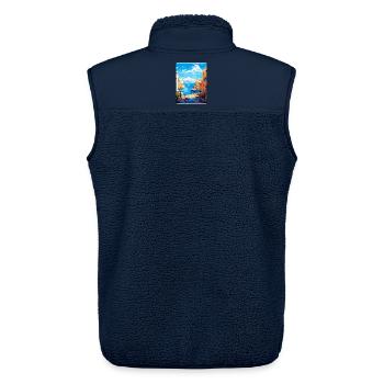 Heraklion Griechenland Vintage Reiseplakat Souvenir - Unisex Sherpaweste von Stanley/Stella - Navy - Hinten - AI Model Male 178 light (178cm)