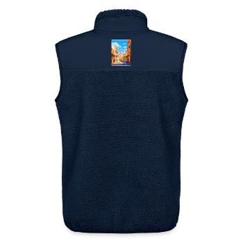 Alicante Spanien Vintage Reiseplakat Souvenir WPA - Unisex Sherpaweste von Stanley/Stella - Navy - Hinten - AI Model Male 178 light (178cm)
