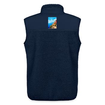 Korfu Griechenland Vintage Reiseplakat WPA Souvenir - Unisex Sherpaweste von Stanley/Stella - Navy - Hinten - AI Model Male 178 light (178cm)