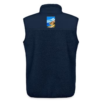 Mani Halbinsel Griechenland Vintage Reiseposter WPA - Unisex Sherpaweste von Stanley/Stella - Navy - Hinten - AI Model Male 178 light (178cm)