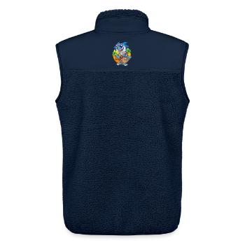 Lustige Hai Cartoon Sommer Strand Sonnenbrille Gitarre - Unisex Sherpaweste von Stanley/Stella - Navy - Hinten - AI Model Male 178 light (178cm)