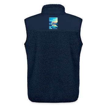 Jökulsárlón Island Vintage Reiseplakat Souvenir - Unisex Sherpaweste von Stanley/Stella - Navy - Hinten - AI Model Male 178 light (178cm)