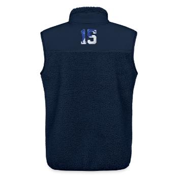 NO. 15 NUMBER 15 BLUE WHITE 15TH BIRTHDAY - Unisex Sherpa Gilet by Stanley/Stella - navy - Back - AI Model Male 178 light (178cm)