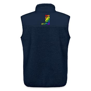 FIERTÉ DU 59E ANNIVERSAIRE QUEER ARC-EN-CIEL 1967 - Veste sans manches sherpa unisexe Stanley/Stella - marine - Dos - AI Model Male 178 light (178cm)