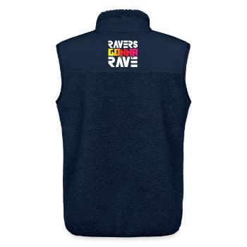 Ravers Gonna Rave - Unisex Sherpaweste von Stanley/Stella - Navy - Hinten - AI Model Male 178 light (178cm)