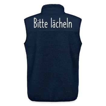 Bitte lächeln - Unisex Sherpaweste von Stanley/Stella - Navy - Hinten - AI Model Male 178 light (178cm)
