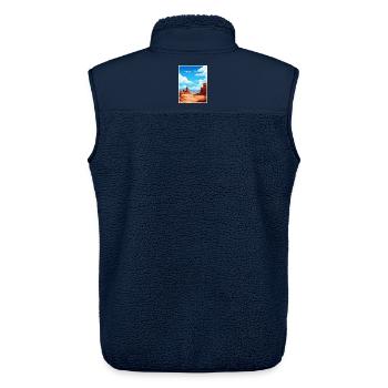 Goblin Valley State Park Vintage Reiseposter WPA - Unisex Sherpaweste von Stanley/Stella - Navy - Hinten - AI Model Male 178 light (178cm)