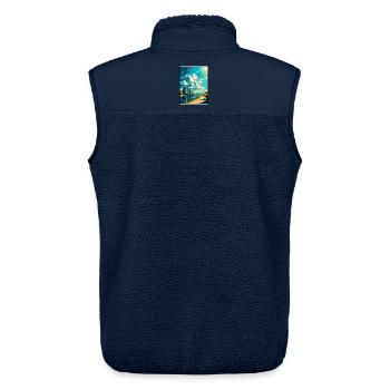 Almere Niederlande Vintage Reiseposter Souvenir - Unisex Sherpaweste von Stanley/Stella - Navy - Hinten - AI Model Male 178 light (178cm)
